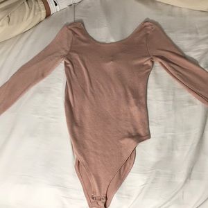 FOREVER 21 Tan/Pink Bodysuit